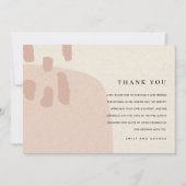 抽象芸術モダンソフト赤面ピンククラフト結婚ズ サンキューカード (正面)