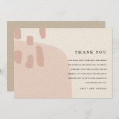 抽象芸術モダンソフト赤面ピンククラフト結婚ズ サンキューカード (正面/裏面)