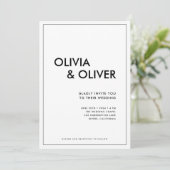 抽象芸術モダンタイポグラフィ白黒 招待状 (スタンド正面)