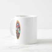 抽象芸術モダンタトゥー顔アート コーヒーマグカップ (正面左)