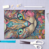 抽象芸術モダンタビー猫 薄葉紙 (クラフト)