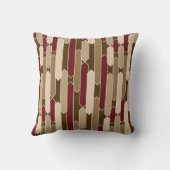 抽象芸術モダンタブ、ブルゴーニュ、ブラウン、ベージュ クッション (裏面)