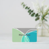 抽象芸術モダンターコイズとグリーンミニマリスト 名刺 (スタンド正面)