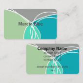 抽象芸術モダンターコイズとグリーンミニマリスト 名刺 (正面/裏面)