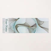 抽象芸術モダンターコイズブラウン金ゴールドエレガンス名 ヨガマット (裏面(横))