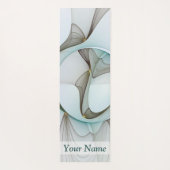 抽象芸術モダンターコイズブラウン金ゴールドエレガンス名 ヨガマット (裏面)