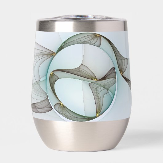 抽象芸術モダンターコイズブラウン金ゴールドエレガンス (正面)