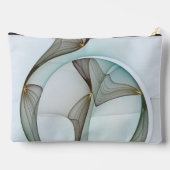 抽象芸術モダンターコイズブラウン金ゴールドエレガンス アクセサリーポーチ (裏面)