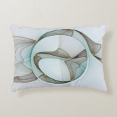 抽象芸術モダンターコイズブラウン金ゴールドエレガンス アクセントクッション (正面)