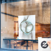 抽象芸術モダンターコイズブラウン金ゴールドエレガンス ウィンドウサイン (カフェ窓)