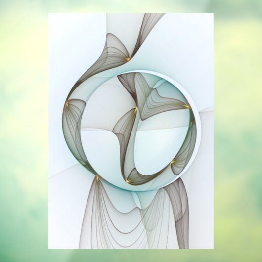 抽象芸術モダンターコイズブラウン金ゴールドエレガンス ウィンドウサイン (シート3)