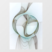 抽象芸術モダンターコイズブラウン金ゴールドエレガンス ウィンドウサイン (シート)