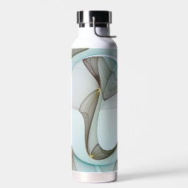 抽象芸術モダンターコイズブラウン金ゴールドエレガンス ウォーターボトル