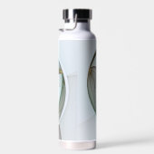 抽象芸術モダンターコイズブラウン金ゴールドエレガンス ウォーターボトル (右面)