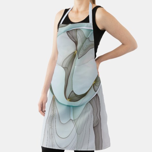 抽象芸術モダンターコイズブラウン金ゴールドエレガンス エプロン (インサイチュ)