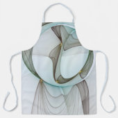 抽象芸術モダンターコイズブラウン金ゴールドエレガンス エプロン (正面)