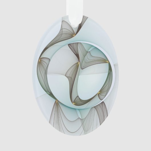 抽象芸術モダンターコイズブラウン金ゴールドエレガンス オーナメント (正面)