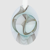 抽象芸術モダンターコイズブラウン金ゴールドエレガンス オーナメント (裏面)