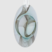 抽象芸術モダンターコイズブラウン金ゴールドエレガンス オーナメント (正面)