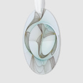 抽象芸術モダンターコイズブラウン金ゴールドエレガンス オーナメント (正面)