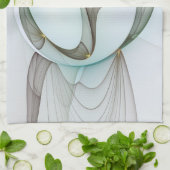 抽象芸術モダンターコイズブラウン金ゴールドエレガンス キッチンタオル (折り畳み)