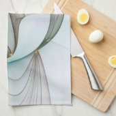 抽象芸術モダンターコイズブラウン金ゴールドエレガンス キッチンタオル (四つ折り)