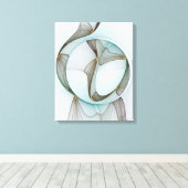 抽象芸術モダンターコイズブラウン金ゴールドエレガンス キャンバスプリント (インサイチュ (ウッドフロア))