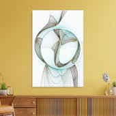 抽象芸術モダンターコイズブラウン金ゴールドエレガンス キャンバスプリント (インサイチュ (リビング))