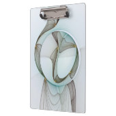 抽象芸術モダンターコイズブラウン金ゴールドエレガンス クリップボード (左)