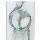 抽象芸術モダンターコイズブラウン金ゴールドエレガンス クリップボード (裏面)