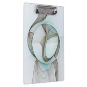 抽象芸術モダンターコイズブラウン金ゴールドエレガンス クリップボード (右)