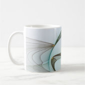 抽象芸術モダンターコイズブラウン金ゴールドエレガンス コーヒーマグカップ (左)