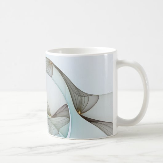 抽象芸術モダンターコイズブラウン金ゴールドエレガンス コーヒーマグカップ (右)