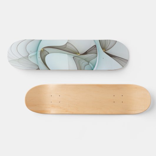 抽象芸術モダンターコイズブラウン金ゴールドエレガンス スケートボード (横)