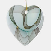 抽象芸術モダンターコイズブラウン金ゴールドエレガンス セラミックオーナメント (右)