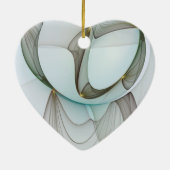 抽象芸術モダンターコイズブラウン金ゴールドエレガンス セラミックオーナメント (裏面)