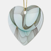 抽象芸術モダンターコイズブラウン金ゴールドエレガンス セラミックオーナメント (左)