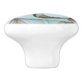 抽象芸術モダンターコイズブラウン金ゴールドエレガンス セラミックノブ (側面)