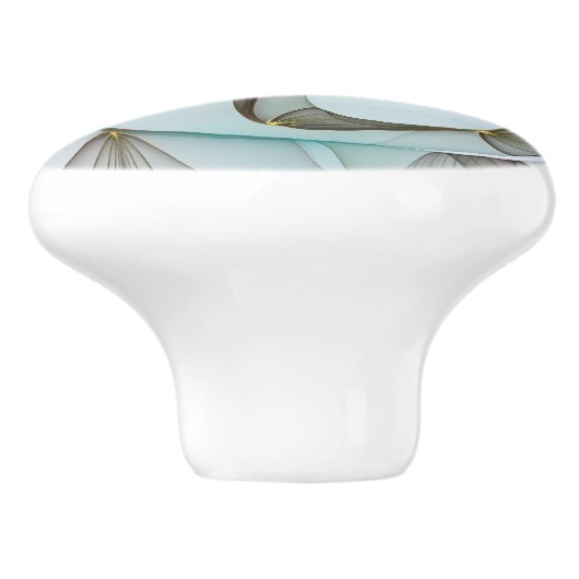 抽象芸術モダンターコイズブラウン金ゴールドエレガンス セラミックノブ (側面)