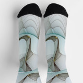 抽象芸術モダンターコイズブラウン金ゴールドエレガンス ソックス (上部)