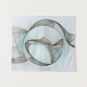 抽象芸術モダンターコイズブラウン金ゴールドエレガンス タペストリー (正面(横))