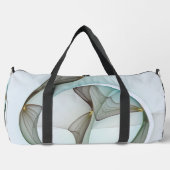 抽象芸術モダンターコイズブラウン金ゴールドエレガンス ダッフルバッグ (正面)