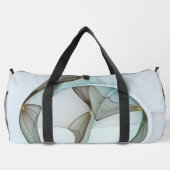 抽象芸術モダンターコイズブラウン金ゴールドエレガンス ダッフルバッグ (裏面)