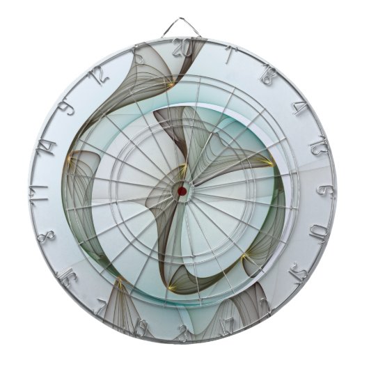 抽象芸術モダンターコイズブラウン金ゴールドエレガンス ダーツボード (正面)