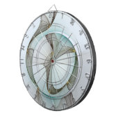 抽象芸術モダンターコイズブラウン金ゴールドエレガンス ダーツボード (正面右)