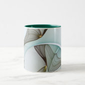 抽象芸術モダンターコイズブラウン金ゴールドエレガンス ツートーンマグカップ (中央)