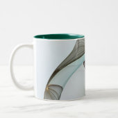 抽象芸術モダンターコイズブラウン金ゴールドエレガンス ツートーンマグカップ (左)