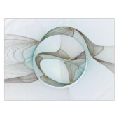 抽象芸術モダンターコイズブラウン金ゴールドエレガンス テーブルクロス (正面(横))