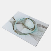 抽象芸術モダンターコイズブラウン金ゴールドエレガンス ドアマット (アングル)