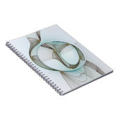 抽象芸術モダンターコイズブラウン金ゴールドエレガンス ノートブック (右側)